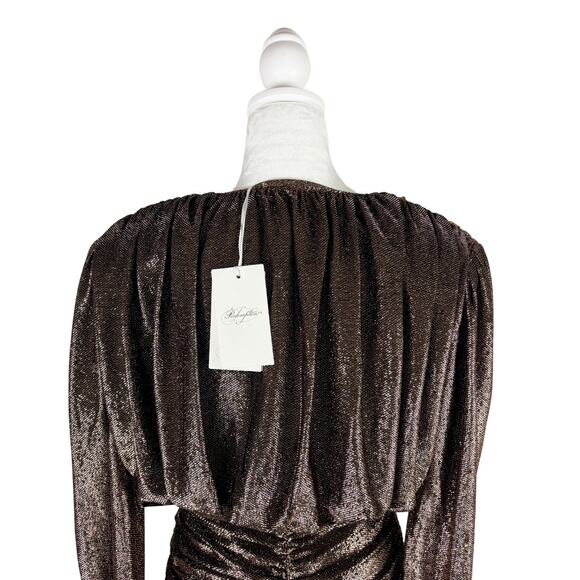 Redemption Draped Mini Dress Medium Brown NWT - Picture 6 of 11